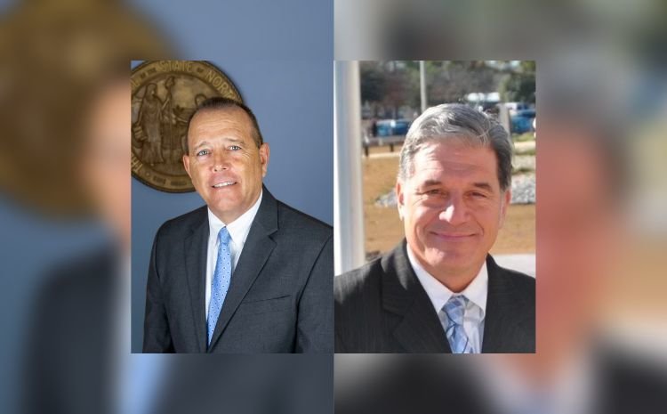 The Dist. 5 Board of Education race features incumbent Gary Leonard, left, and challenger Tim Moore, right.